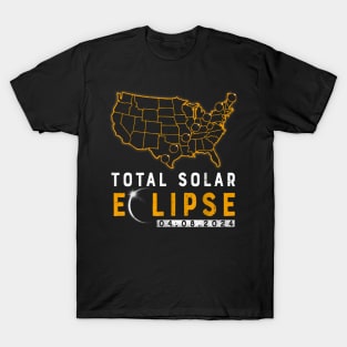 America Totality Total Solar Eclipse99 April 8 2024 USA Map T-Shirt